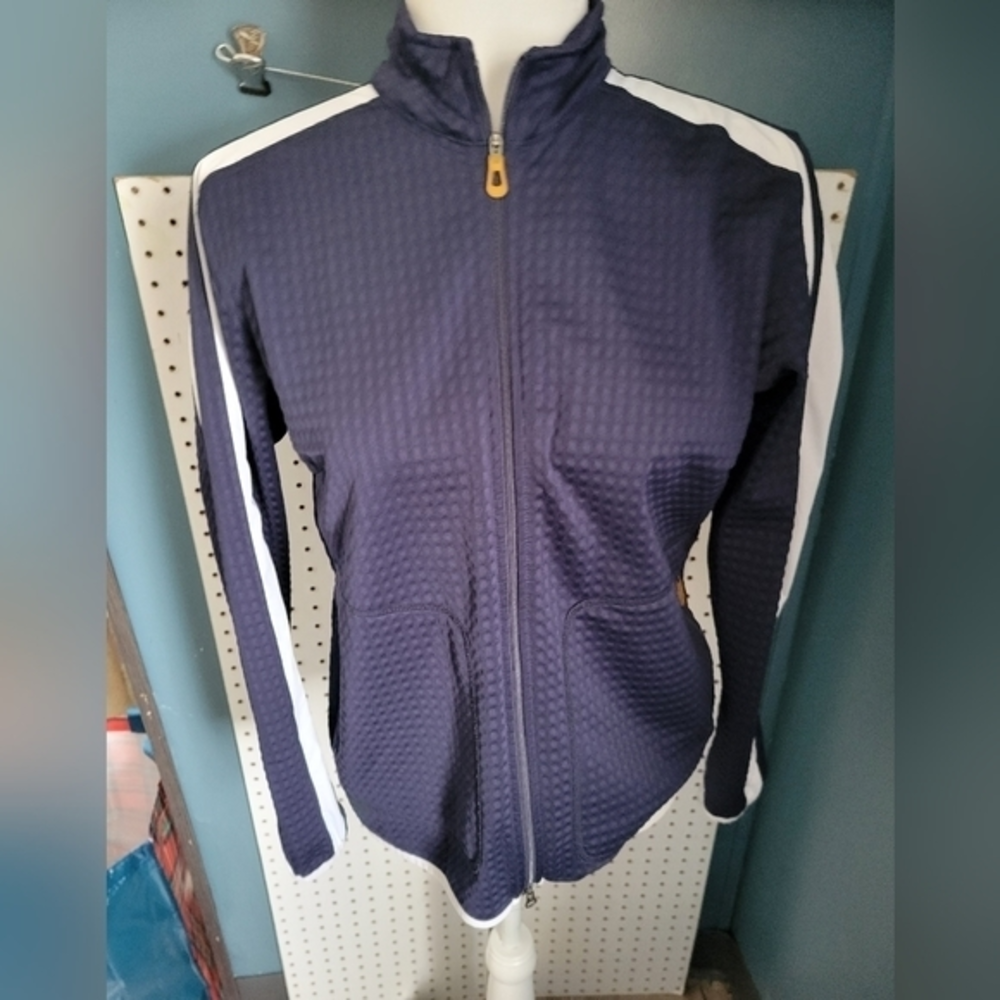 Nike Golf Ladies size Medium zip up jacket Navy & White